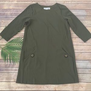 Emma & Michele Olive Green Shift Dress